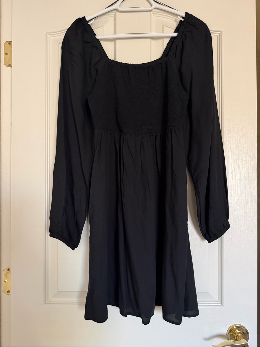 Old Navy Black Smocked Fit and Flare Smocked Mini  Dress